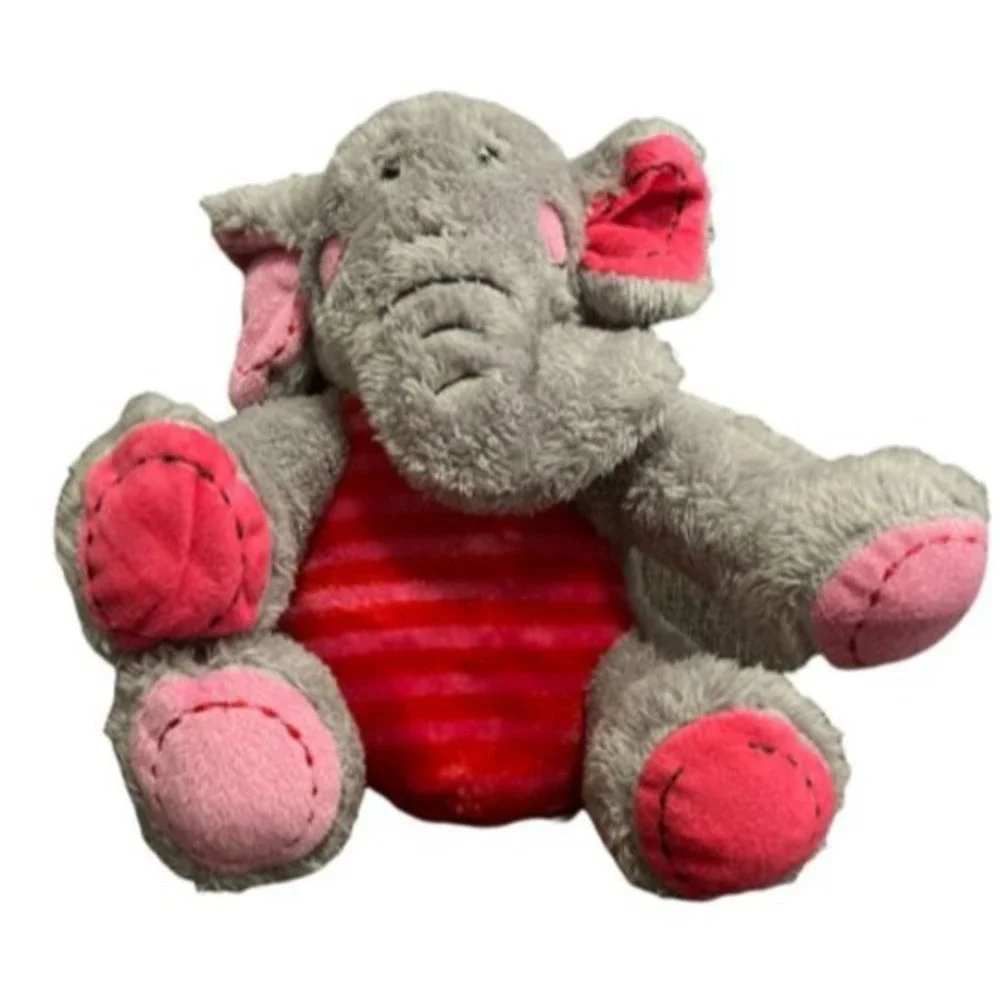 Dan Dee Plush Elephant‎ Sitting Gray Pink Plush Stuffed Animals 9
